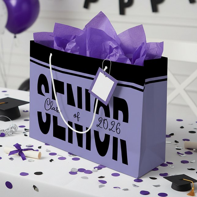 Classic black Senior custom Large Gift Bag (Creator Uploaded)