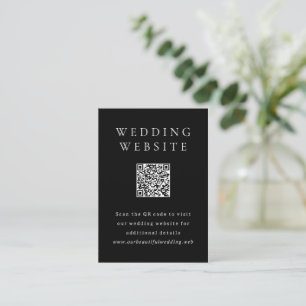 Classic Black Simple QR Code Wedding Enclosure Card