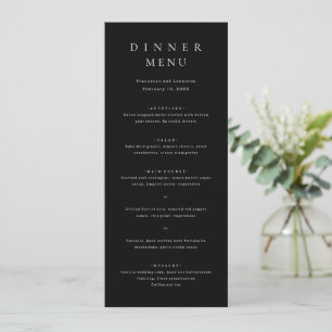 Classic Black Simple Wedding Menu