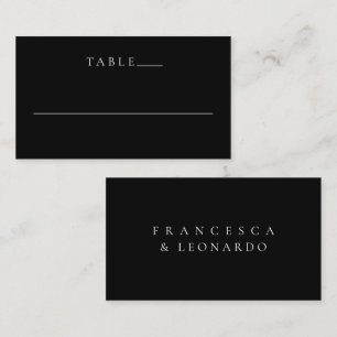 Classic Black Simple Wedding Place Card