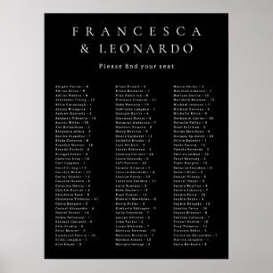 Classic Black Simple Wedding Seating Chart