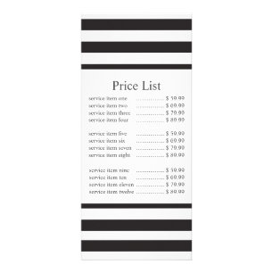 Classic Black Stripe Business Price Rack Card