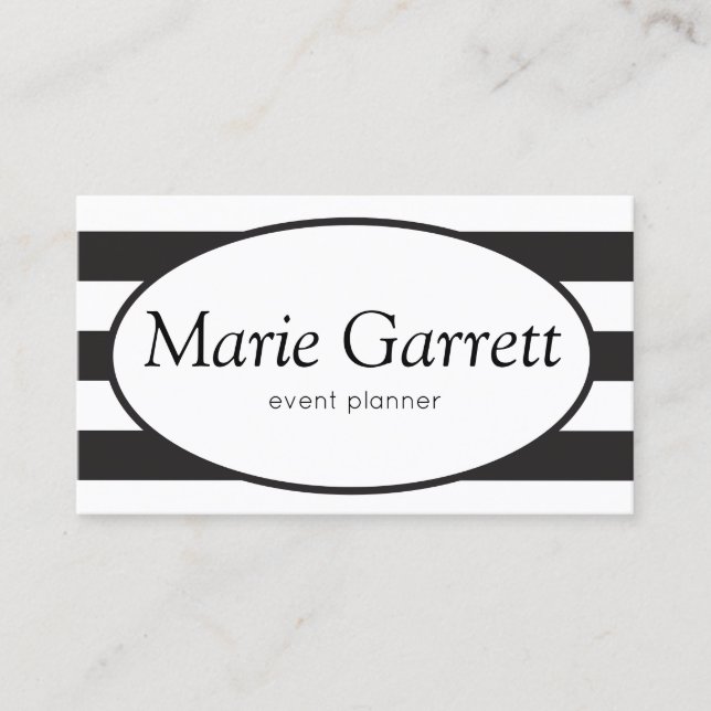 Classic Black Stripes Business Card (Front)