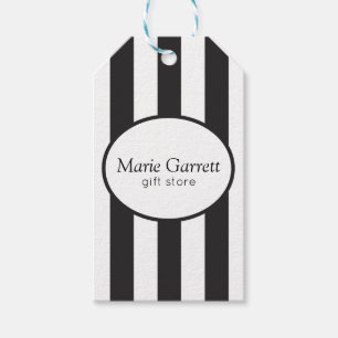 Classic Black Stripes Business Gift Tags