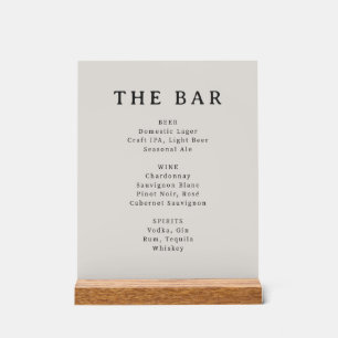 Classic Black Text Menu Design Acrylic Sign