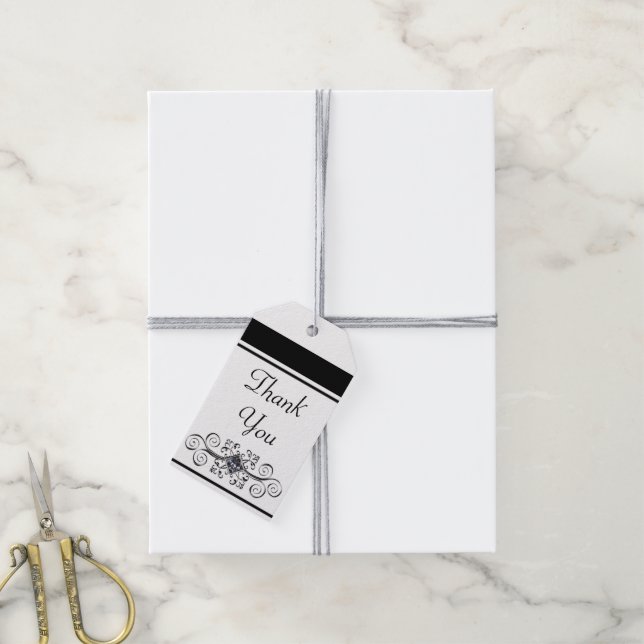 Classic Black "Thank You" Gift Tags (With Twine)