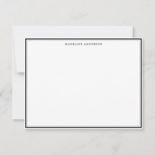 Classic Black Thick and Thin Border Name Card