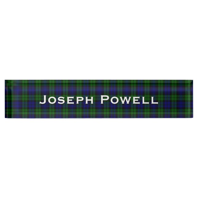 Classic Black Watch Custom Desk Nameplate (Front)