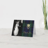 Classic Black Watch Plaid Photo Thank You Card