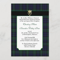 Classic Black Watch Tartan Wedding Invitation