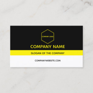 Classic Black White and Yellow Business card