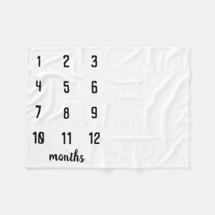 Classic Black White Baby Milestone Baby Blanket