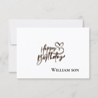 Classic Black & White Birthday Party Card for Men,