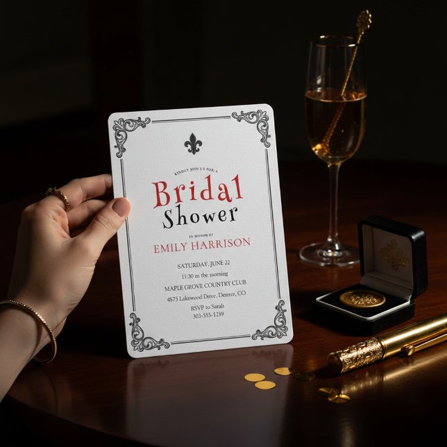 Classic Black White Bridal Shower Invite (Creator Uploaded)