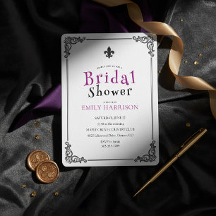 Classic Black White Bridal Shower Invite