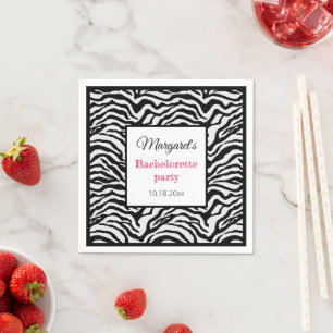 Classic black white bridesmaid  napkin
