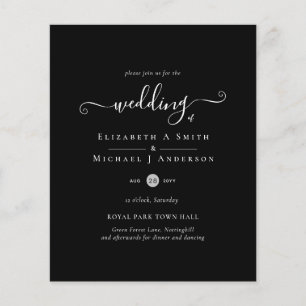 Classic Black White Budget Wedding Invitation Flye Flyer
