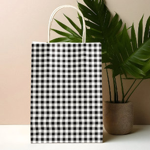 Classic Black White Buffalo Check Pattern Small Gift Bag