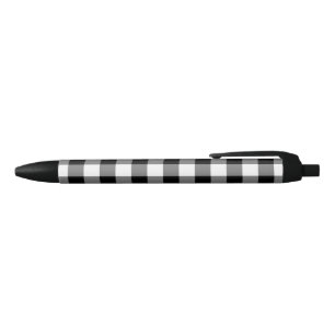 Classic Black White Buffalo Check Plaid Pattern Ink Pen