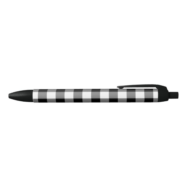 Classic Black White Buffalo Check Plaid Pattern Ink Pen (Top)