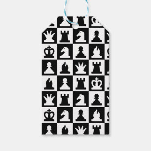 Classic Black & White Chessboard Pattern Gift Tags