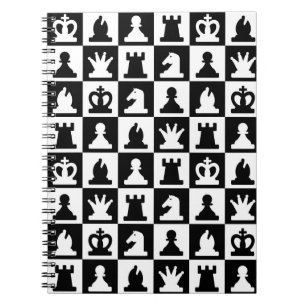 Classic Black & White Chessboard Pattern Notebook