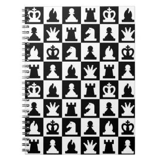 Classic Black & White Chessboard Pattern Notebook