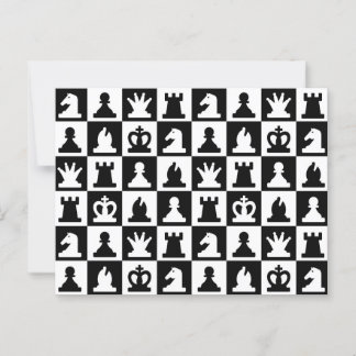 Classic Black & White Chessboard Pattern Postcard