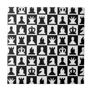 Classic Black & White Chessboard Pattern Tile