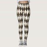 Classic Black White-Cream Harlequin Diamond Argyle Leggings<br><div class="desc">Geometric harlequin argyle diamonds.  For all those festive times.</div>