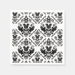 Classic Black White Damask Pattern - Stylish Chic Napkin