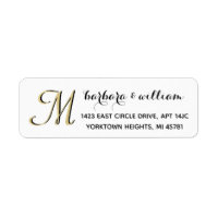 Classic Black White Gold Custom Monogram  