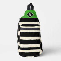 Classic Black, White, & Green Stripes