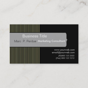 Classic Black White Grey Masculine Corporate Business Card