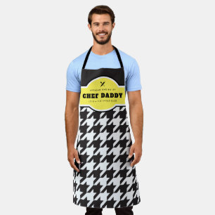 Classic Black & White Houndstooth Artisan Baking Apron
