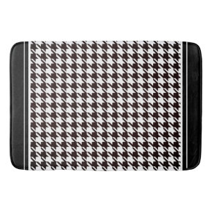 Classic Black & White Houndstooth Bath Mat