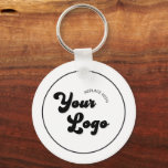 Classic Black & White Logo Business Promotional Key Ring<br><div class="desc">Promote your business with this simple keychain,  featuring custom logo. Easily add your logo by clicking on the "personalise" option.</div>