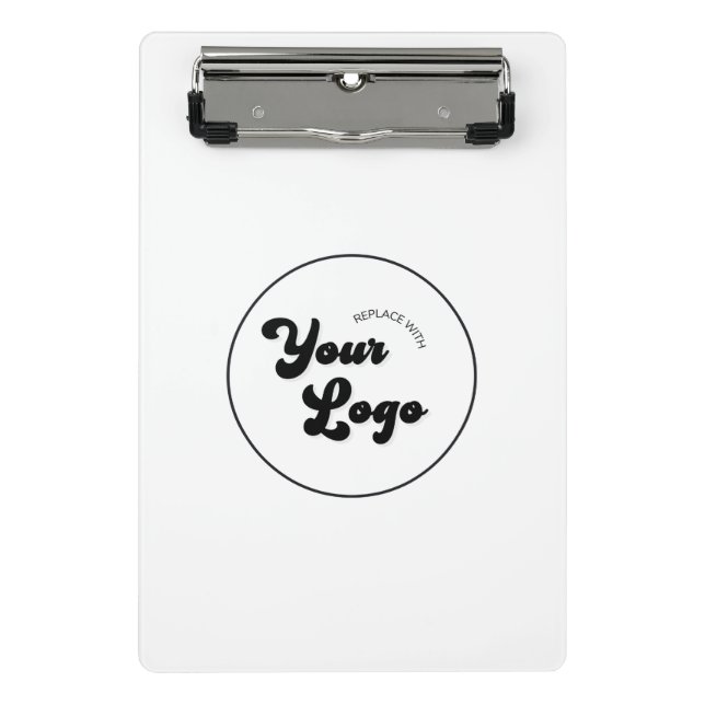 Classic Black & White Logo Business Promotional  Mini Clipboard (Front)