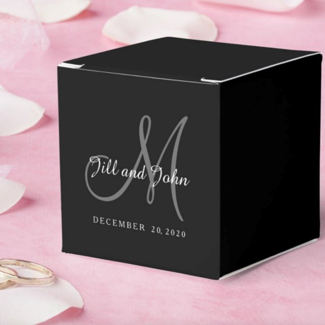 Classic Black & White Monogram Favour Box (Creator Uploaded)