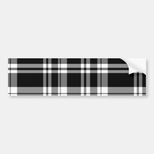 Classic black white plaid pattern bumper sticker