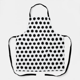 Classic Black White Polka Dot Pattern Art Apron