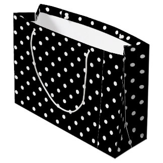 Classic Black & White Polkadots Large Gift Bag