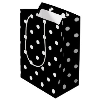 Classic Black & White Polkadots Medium Gift Bag