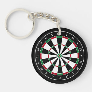Classic Black   White   Red   Green Game Dartboard Key Ring