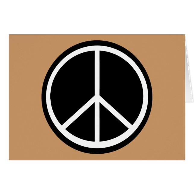 Classic Black White Retro Peace Sign (Front Horizontal)