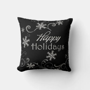 Classic Black & White Reversible Christmas Pillow