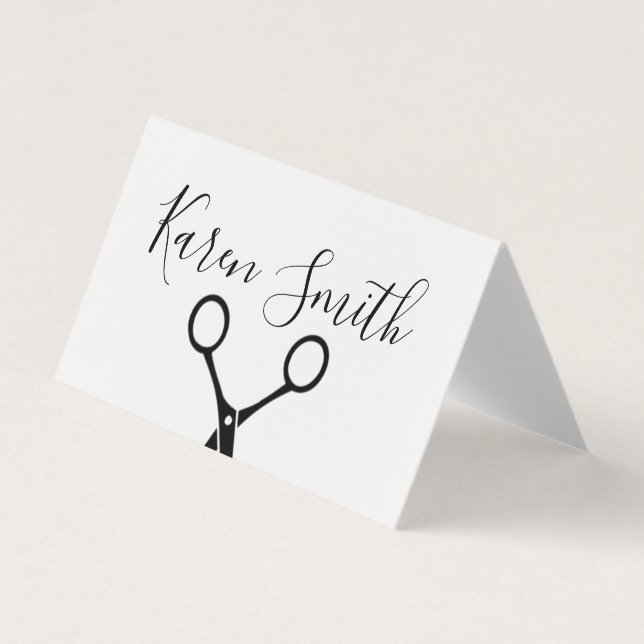 Classic Black White / Salon Stylist Business Card (Front)