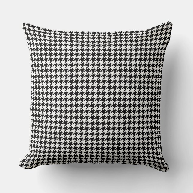 Classic Black White Small Houndstooth Cushion (Front)