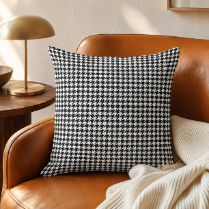 Classic Black White Small Houndstooth Cushion