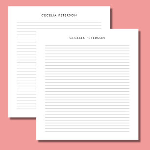 Classic Black White Small Lines Notepad